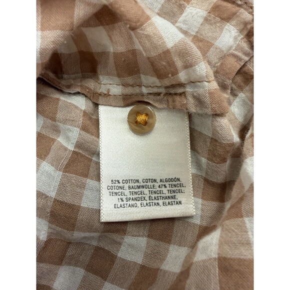 Holding Horses Anthropologie Devon Gingham Popover Peasant Blouse Size 6 - Picture 8 of 10
